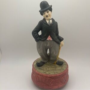 Charlie Chaplin 1973 Rotating Ceramic Music Box By Sankyo Made in Japan